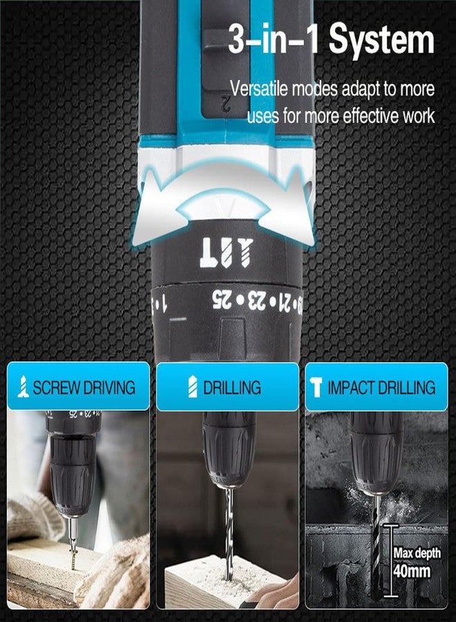 ام ال دي مثقاب لاسلكي قوي من MLD بقوة 21 فولت | 3 وظائف | 31 قطعة ملحقات | وسادة تلميع سيارات 3 بوصة للتلميع | حفر | مثقاب مطرقي | طقم أدوات SAK-105 (21 فولت / 1350 دورة في الدقيقة / متعدد الألوان) - Image 3